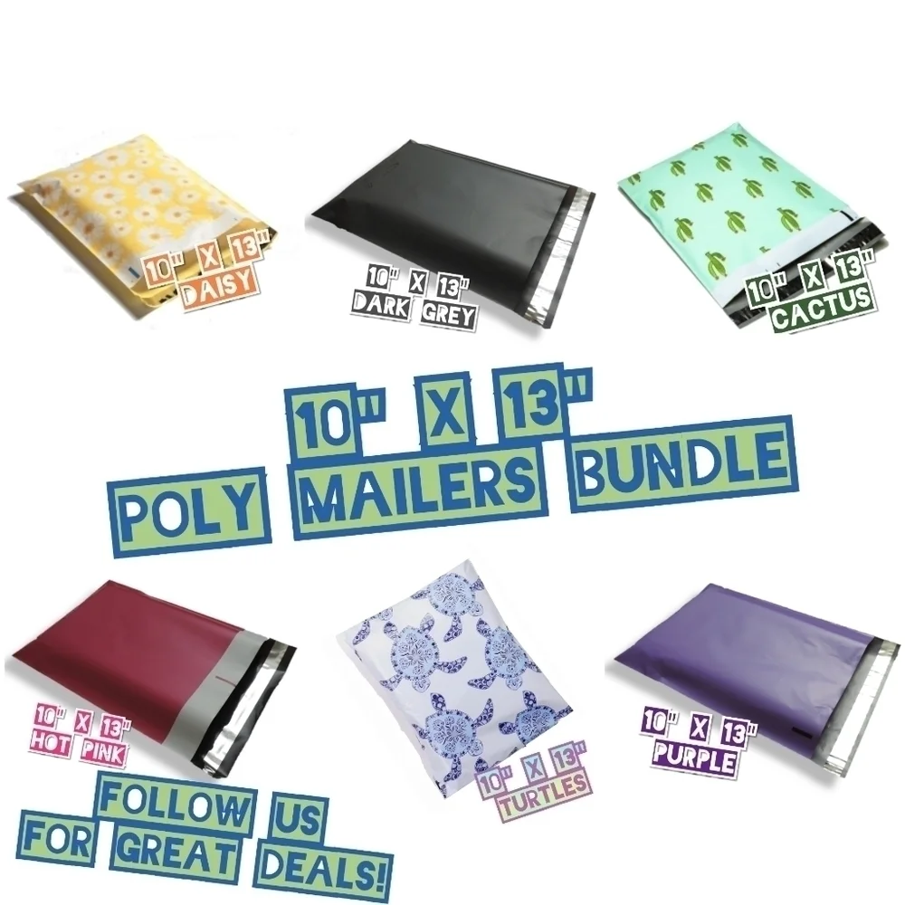 120 Mix 10x13 Poly Mailers (20 ea)